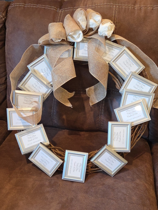 Other - Rustic Photo Memory Wreath Burlap & Twine Weddings, Memorial, Family